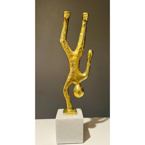 Sagebrook Home | Gold Bookends | Discontinued Sculpture Set | Modern Shelf Decor - Picture 7 of 9